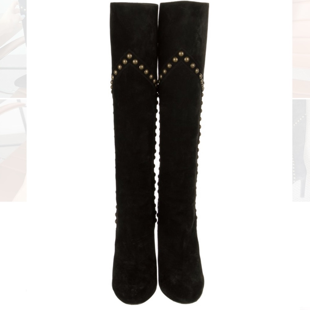 SAINT LAURENT - Suede studded accents boots - EXCELLENT CONDITION